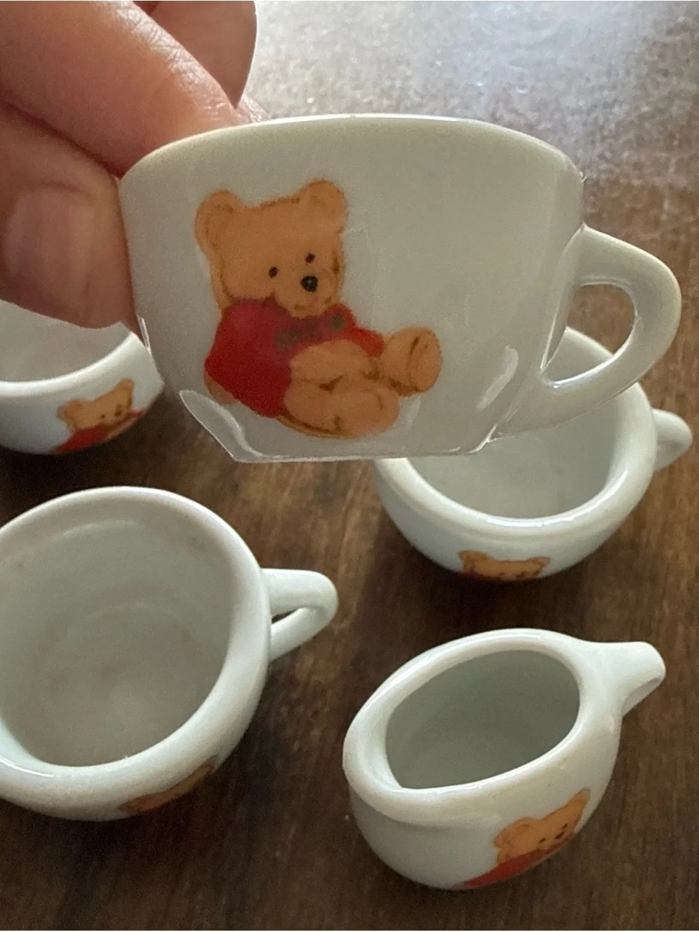 Teddy Bear Miniature Porcelain 11 Piece Tea Set Vintage